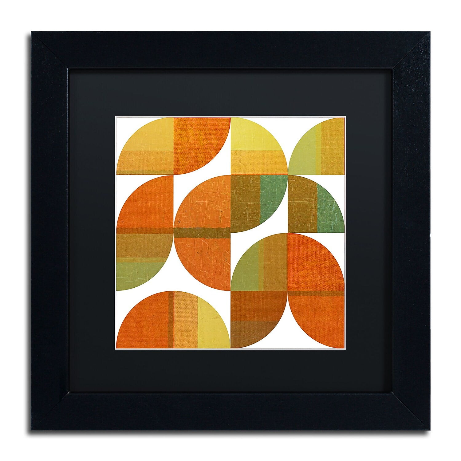 Trademark Fine Art "Four Suns Quartered 1.0" Canvas Art by Michelle Calkins, Black Matte, Black Frame