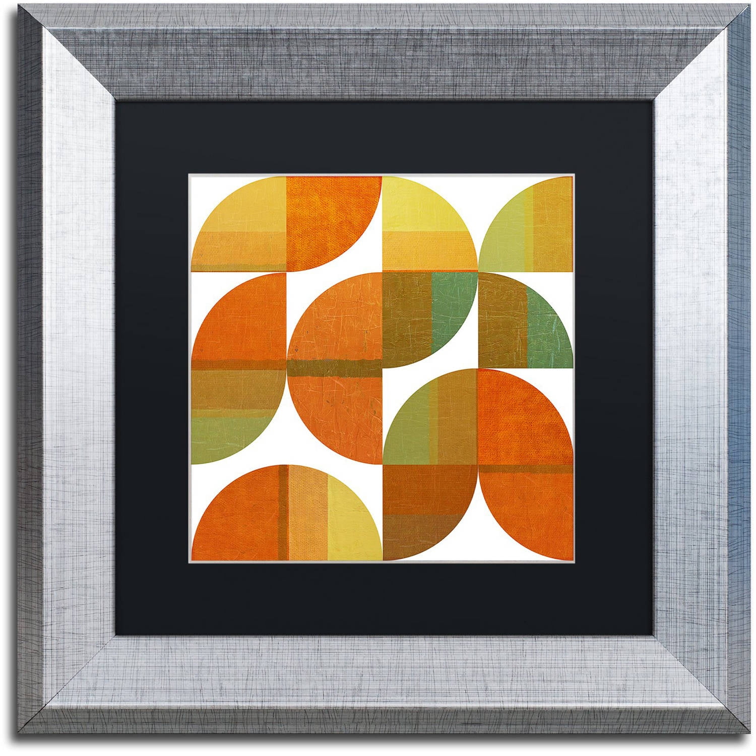 Trademark Fine Art "Four Suns Quartered 1.0" Canvas Art by Michelle Calkins, Black Matte, Silver Frame