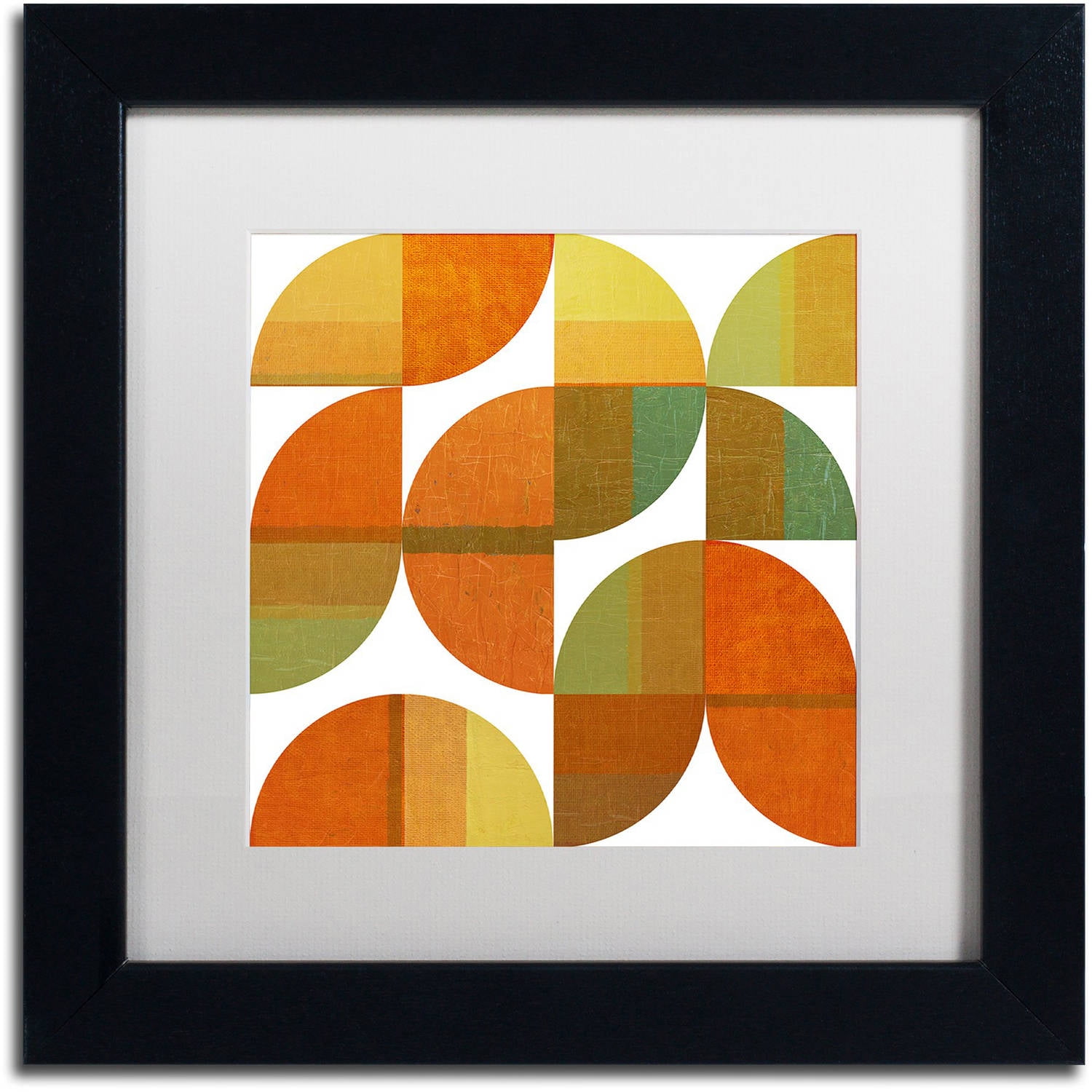 Trademark Fine Art "Four Suns Quartered 1.0" Canvas Art by Michelle Calkins, White Matte, Black Frame