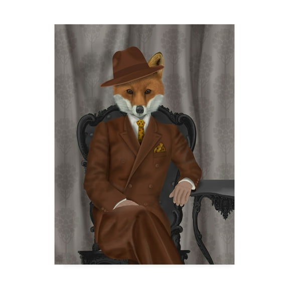 Trademark Fine Art 'Fox 1930s Gentleman' Canvas Art by Fab Funky