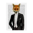 thumbnail image 1 of Trademark Fine Art 'Fox In Evening Suit, Portrait Book Page' Canvas Art by Fab Funky, 1 of 3