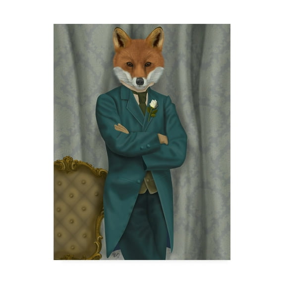Trademark Fine Art 'Fox Victorian Gentleman Portrait' Canvas Art by Fab Funky