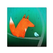 Trademark Fine Art "Fox in Tree" Canvas Art by Carla Martell
