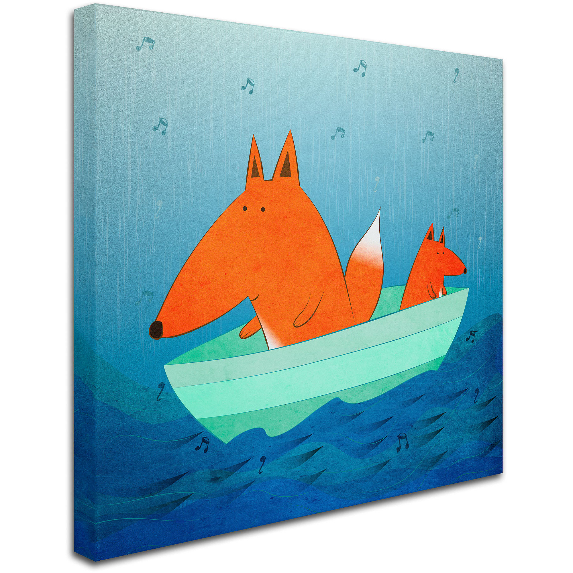 Trademark Fine Art "Fox in a Boat" Canvas Art by Carla Martell