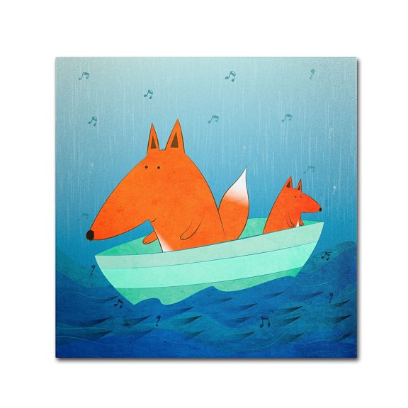 Trademark Fine Art "Fox in a Boat" Canvas Art by Carla Martell