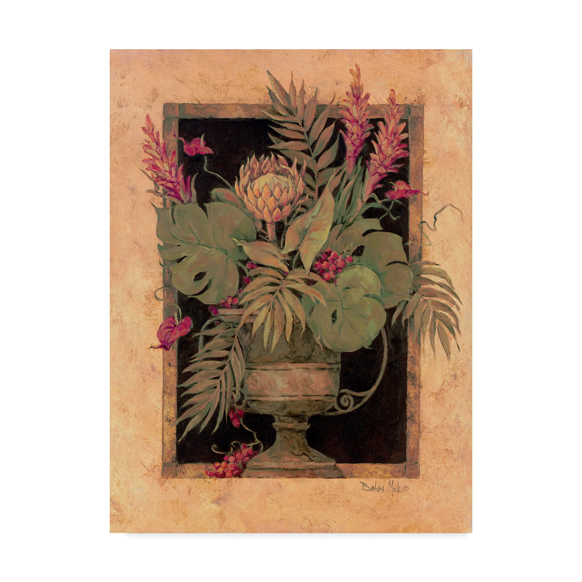 Framed Floral Arrangement Canvas Art in Tan and Brown