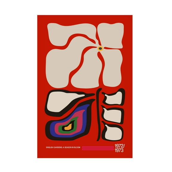 Trademark Fine Art Frances Collett English Gardens Rainbow Red Canvas Wall Art