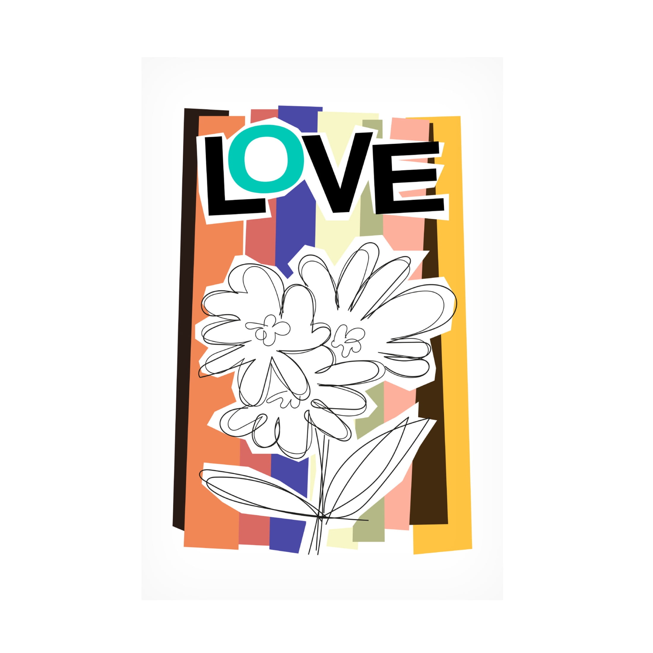 Trademark Fine Art Frances Collett Scribble Flower Faded Canvas Wall Art