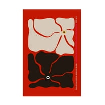 Trademark Fine Art Frances Collett  Two By Two Flower Red Canvas Wall Art
