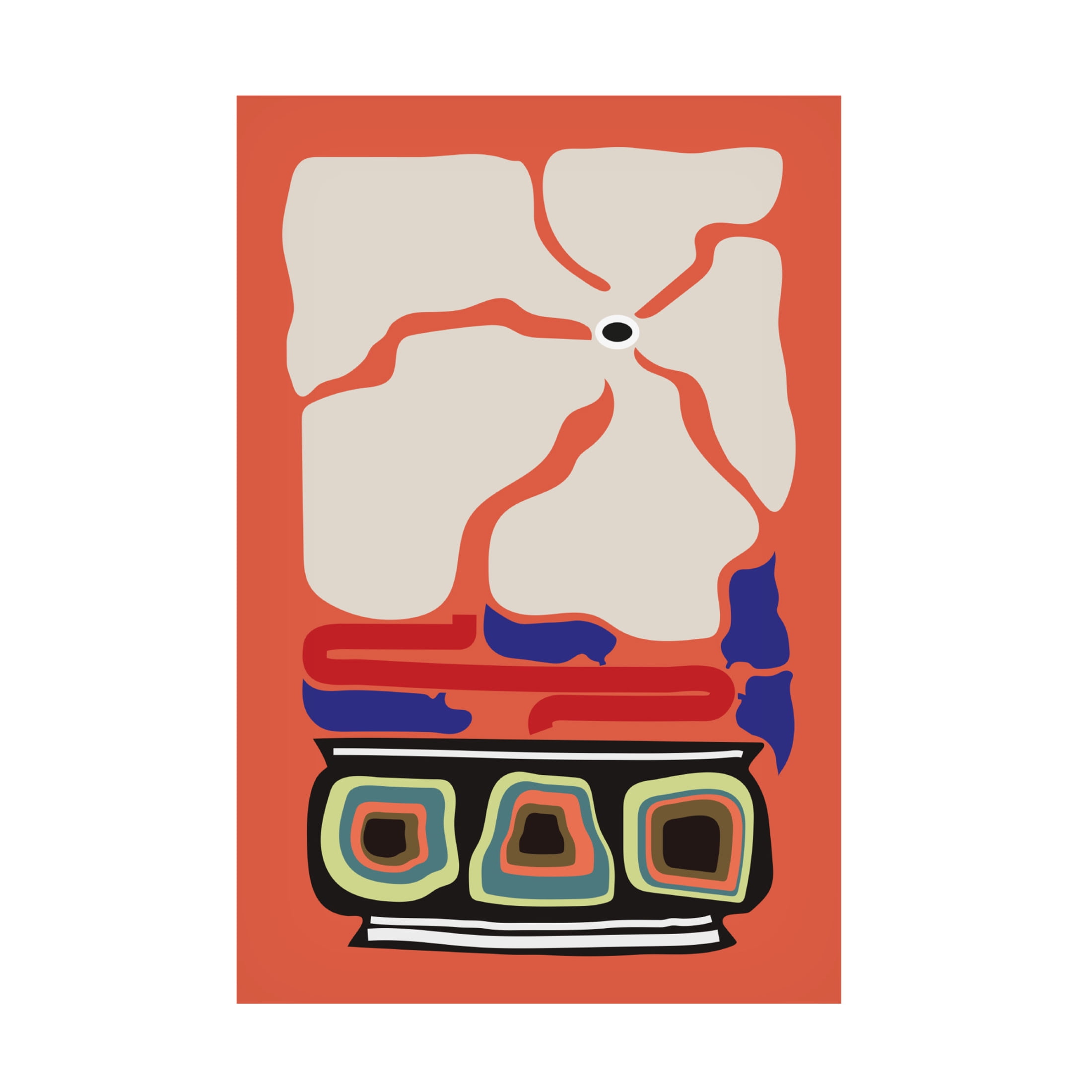 Trademark Fine Art Frances Collett  Ukiyo Flower Salmon Canvas Wall Art