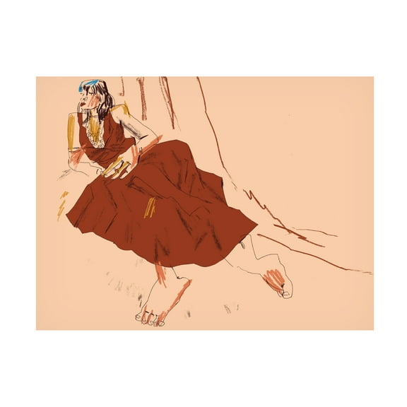 Trademark Fine Art Francesco Gulina  Girl Lying On A Sofa Canvas Wall Art