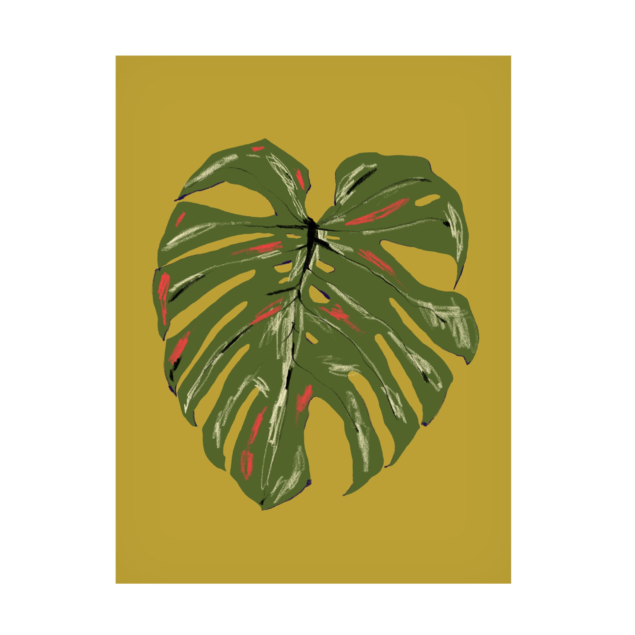 Trademark Fine Art Francesco Gulina  Monstera Leaf Green Canvas Wall Art
