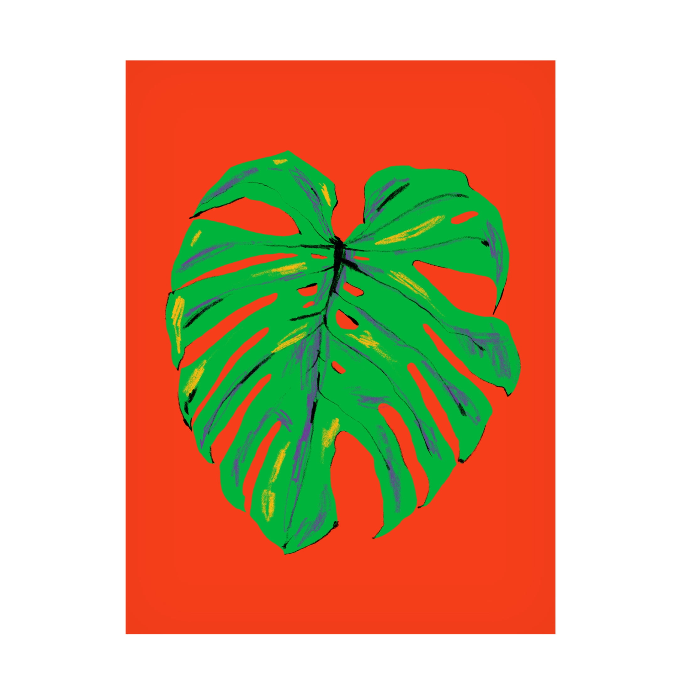 Trademark Fine Art Francesco Gulina Monstera Leaf Red Canvas Wall Art