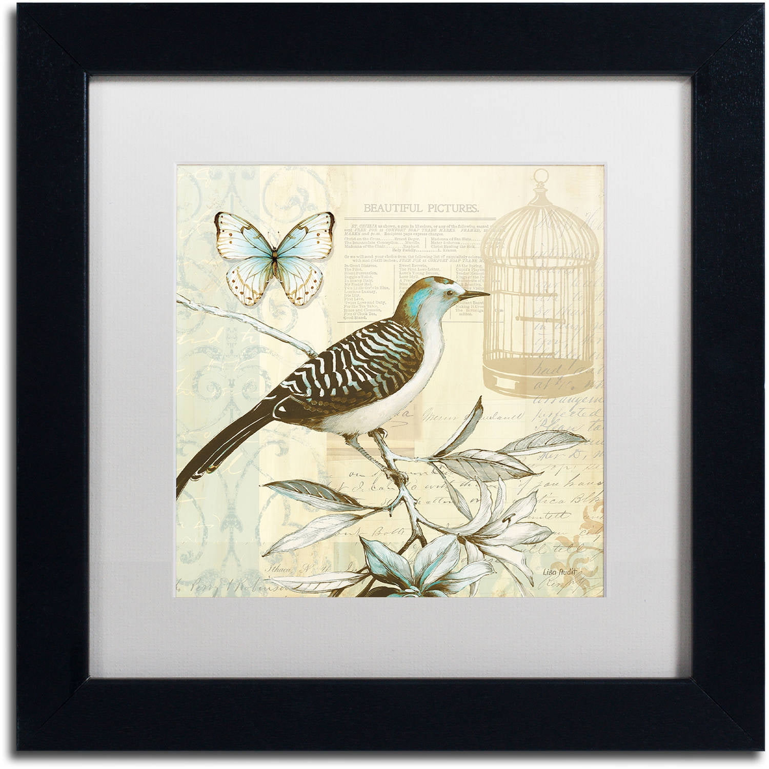 Trademark Fine Art "Freedom I" Canvas Art by Lisa Audit, White Matte, Black Frame