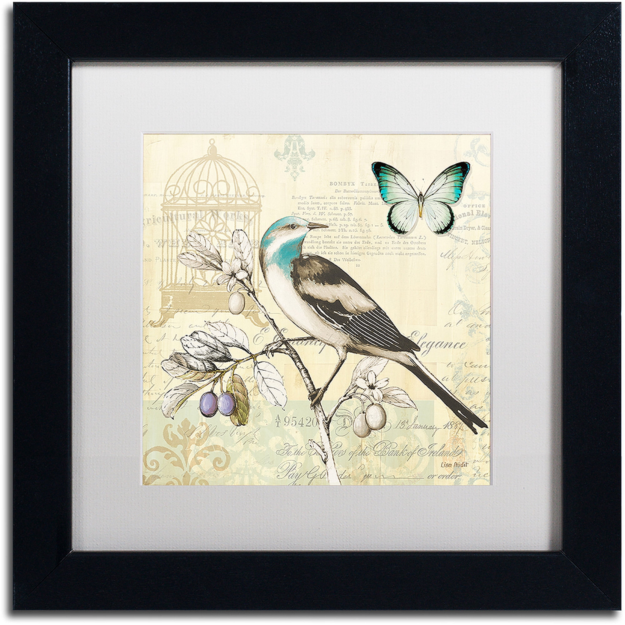 Trademark Fine Art "Freedom II" Canvas Art by Lisa Audit, White Matte, Black Frame