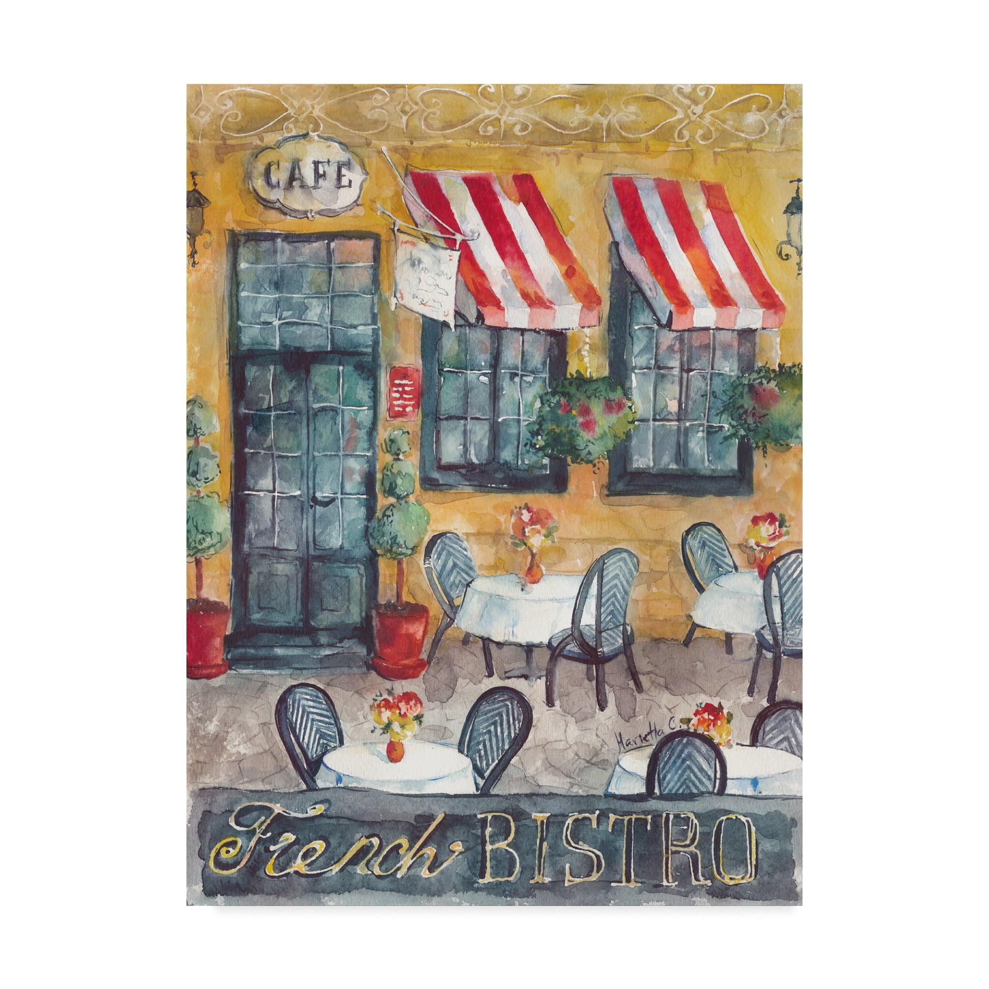 Trademark Fine Art 'French Bistro' Canvas Art by Marietta Cohen Art And Design