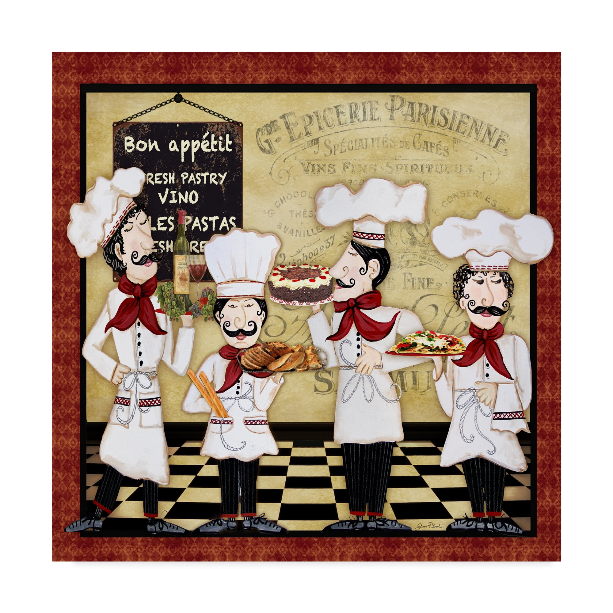 Trademark Fine Art 'French Chefs' Canvas Art by Jean Plout