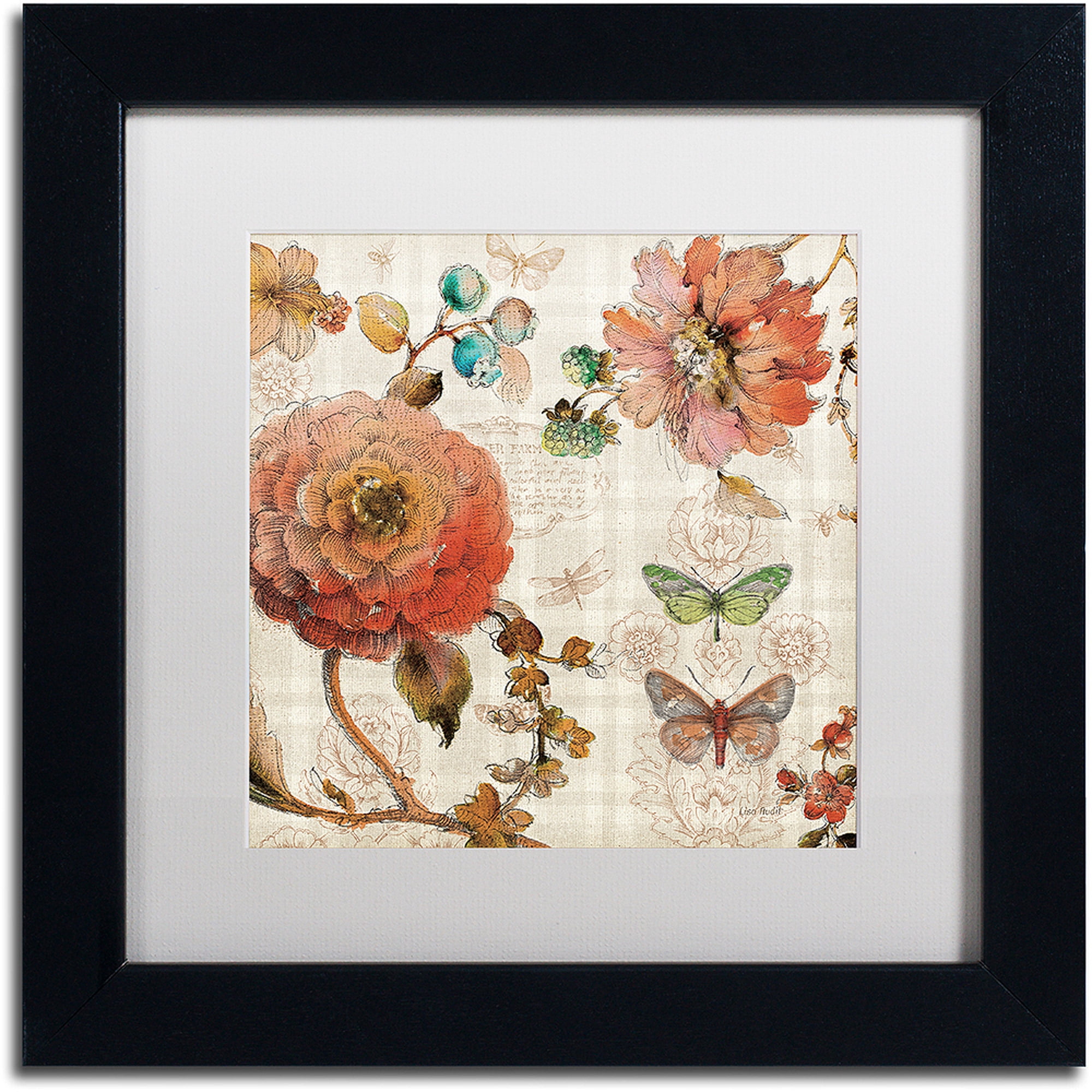 Trademark Fine Art "French Country IV" Canvas Art by Lisa Audit, White Matte, Black Frame