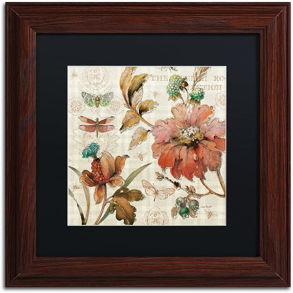 Trademark Fine Art "French Country V" Canvas Art by Lisa Audit, Black Matte, Wood Frame