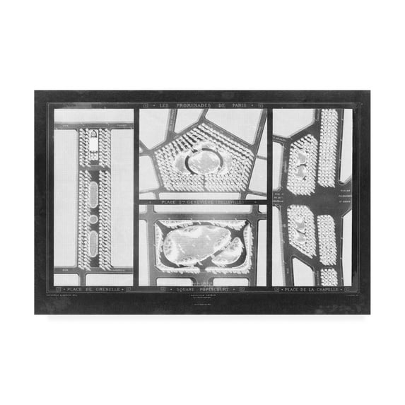 Trademark Fine Art 'French Garden Blueprint III' Canvas Art by Unknown