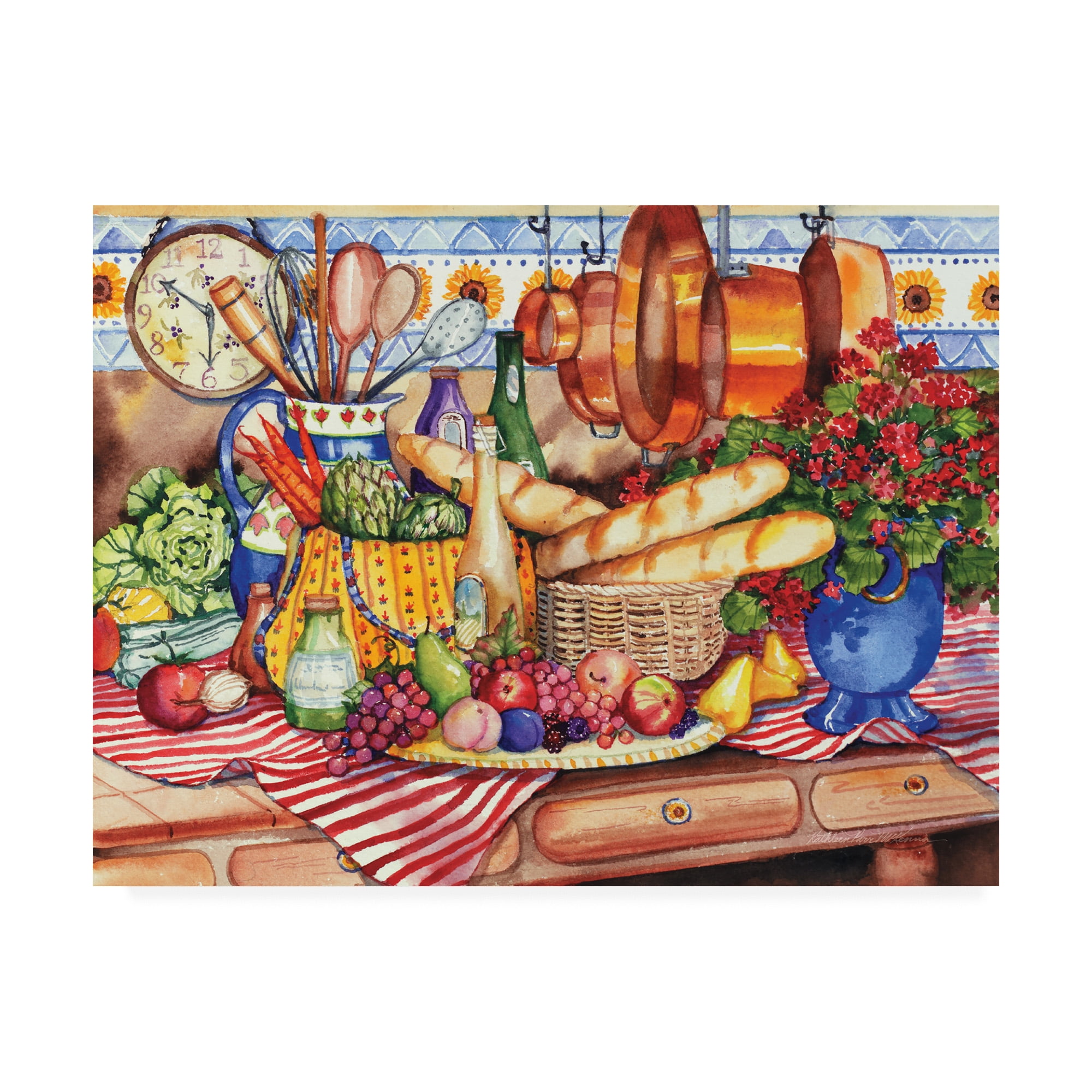 Colorful French Kitchen Canvas Art for Kids, 18" x 24"