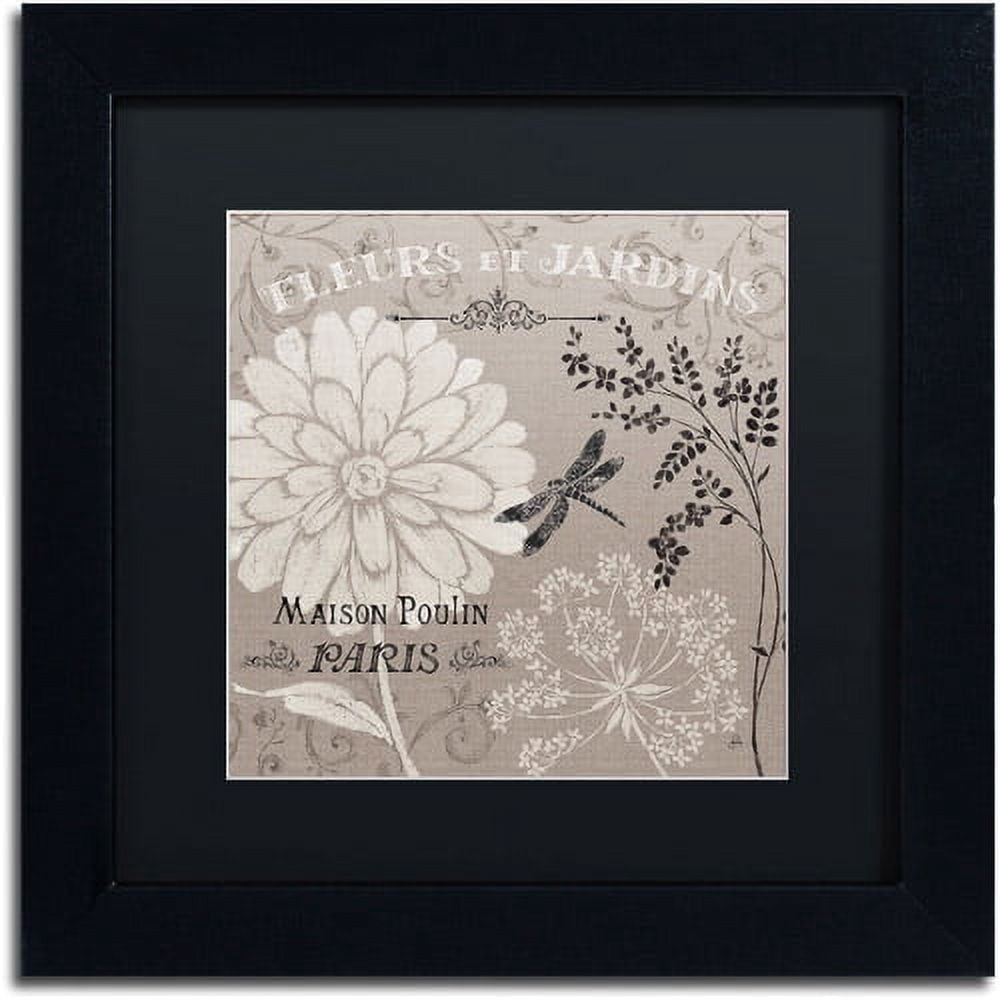 Trademark Fine Art "French Linen Garden II" Canvas Art by Daphne Brissonnet, Black Matte, Black Frame