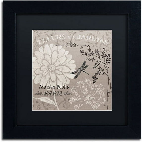 Trademark Fine Art "French Linen Garden II" Canvas Art by Daphne Brissonnet, Black Matte, Black Frame