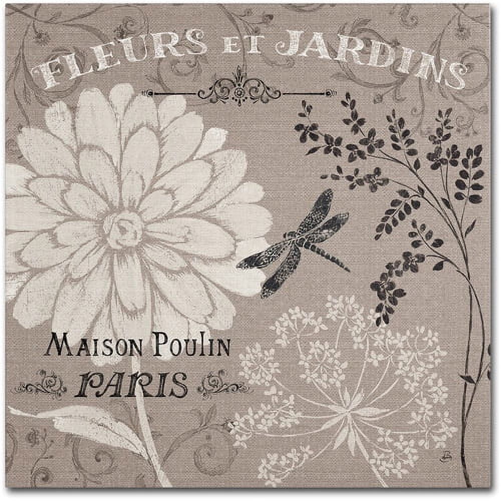 French Linen Garden II Beige and Gray Canvas Art