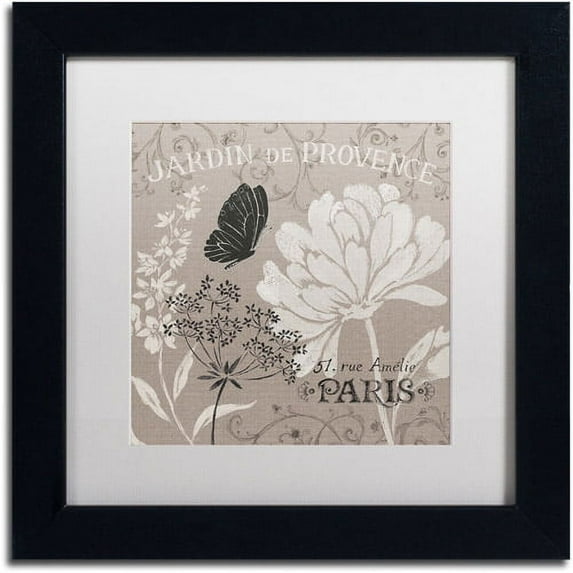 Trademark Fine Art "French Linen Garden III" Canvas Art by Daphne Brissonnet, White Matte, Black Frame