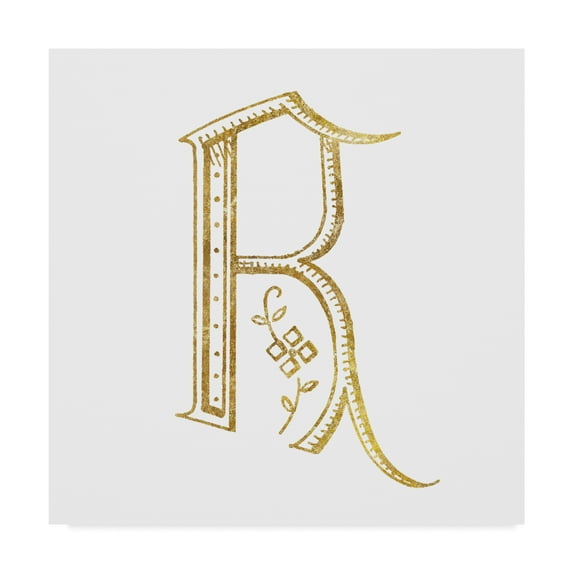 Trademark Fine Art 'French Sewing Letter R' Canvas Art by Wild Apple Portfolio