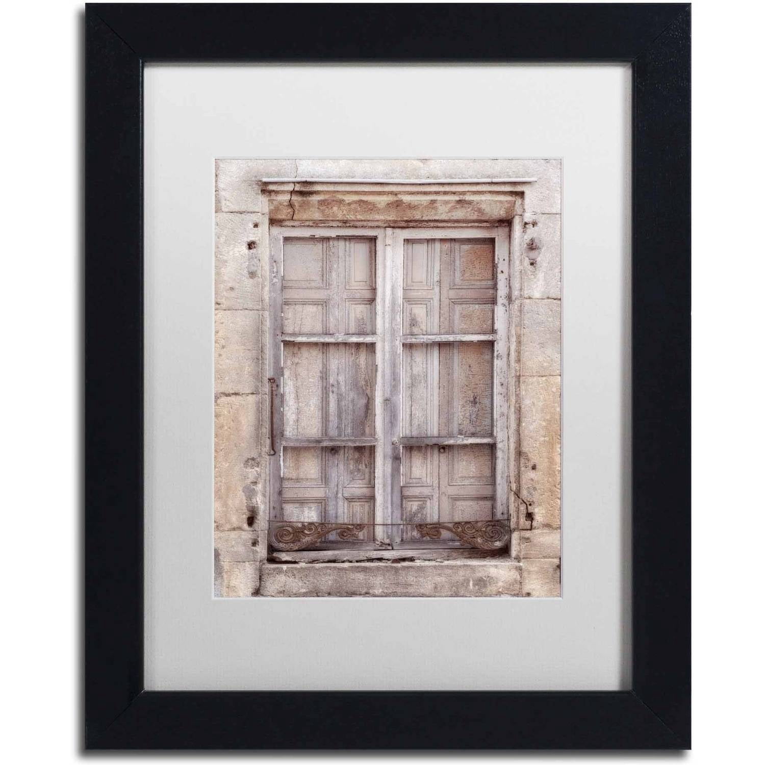 Trademark Fine Art 'French Window I' Canvas Art by Cora Niele, White Matte, Black Frame