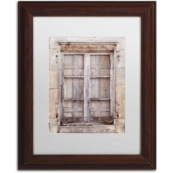 Trademark Fine Art 'French Window I' Canvas Art by Cora Niele, White Matte, Wood Frame