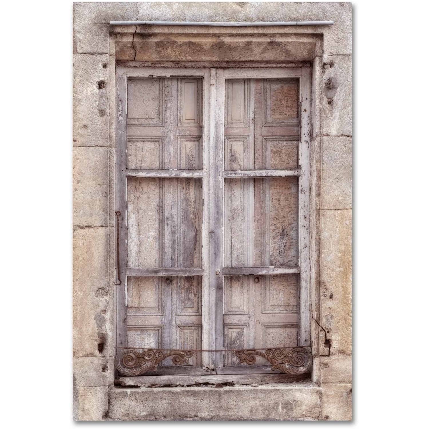 Rustic French Window Canvas Art with Wooden Frame