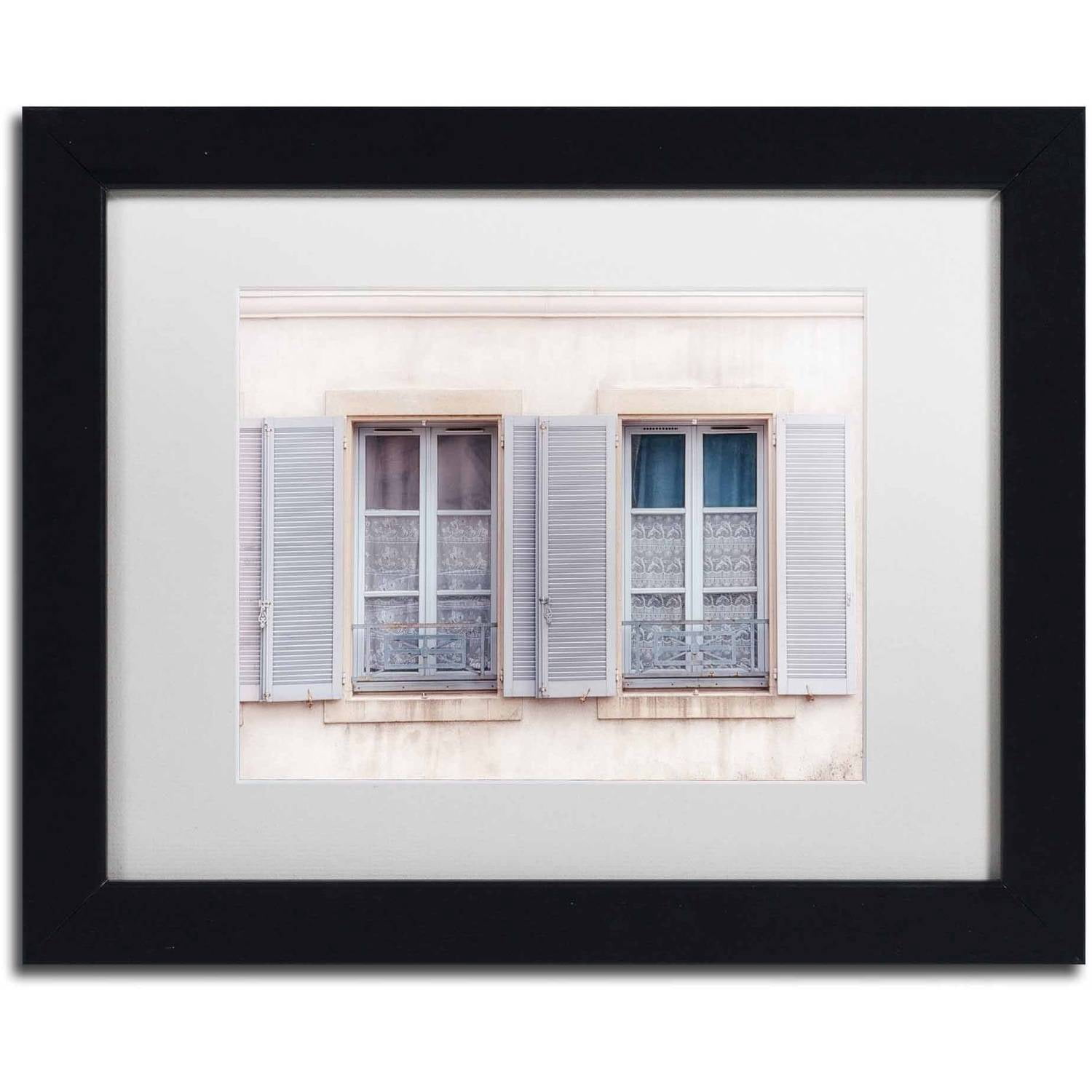 Trademark Fine Art 'French Windows II' Canvas Art by Cora Niele, White Matte, Black Frame