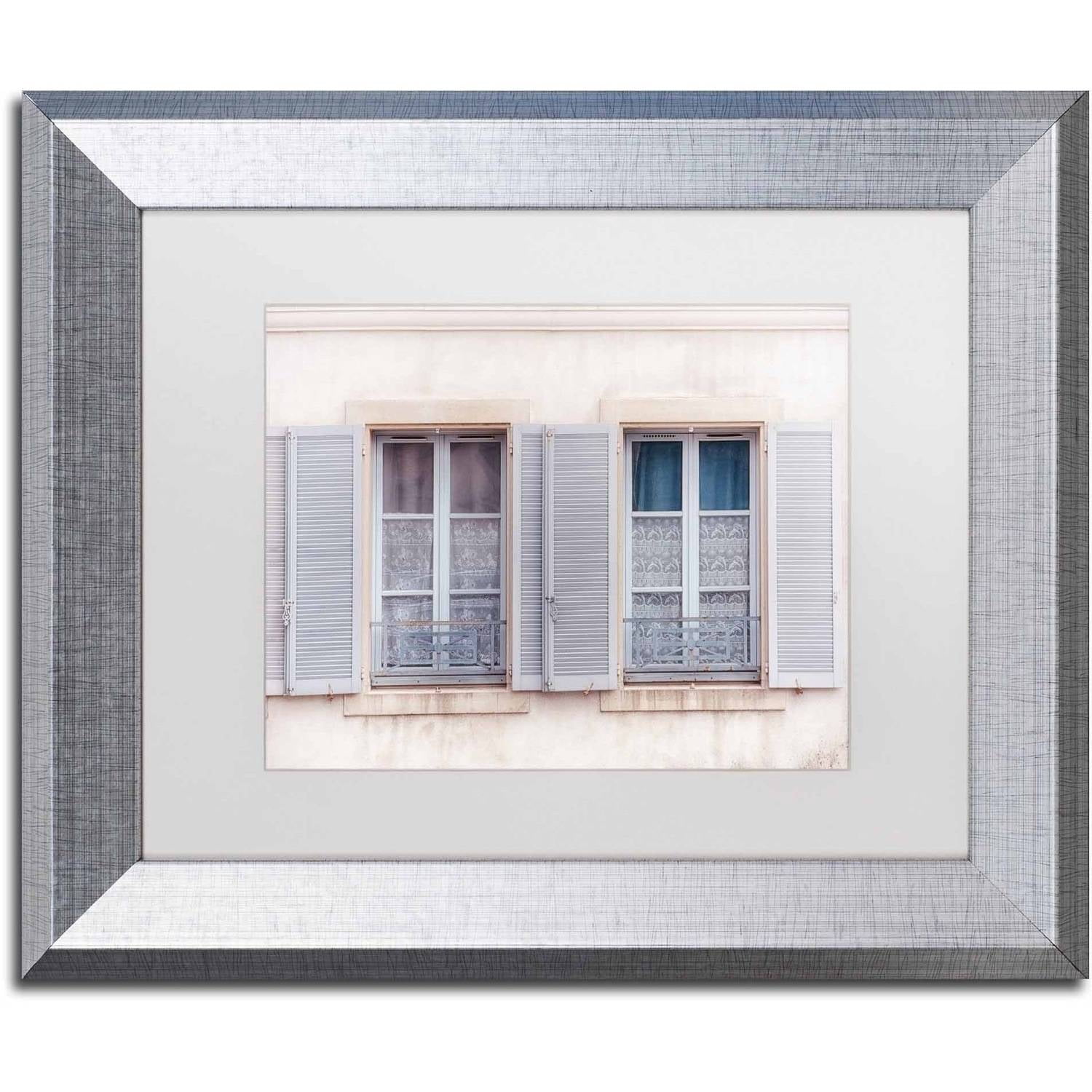 Trademark Fine Art 'French Windows II' Canvas Art by Cora Niele, White Matte, Silver Frame