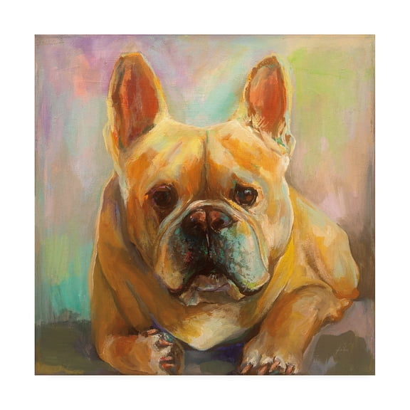 Trademark Fine Art 'Frenchie Painting' Canvas Art by Jeanette Vertentes