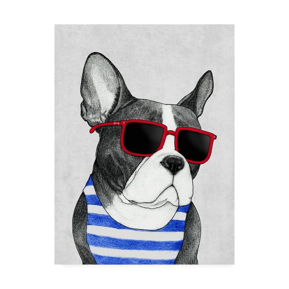 Trademark Fine Art 'Frenchie Summer Style' Canvas Art by Barruf