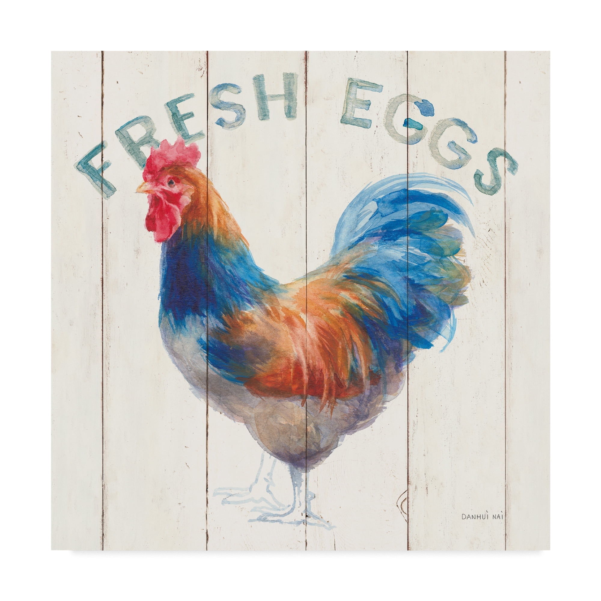 Trademark Fine Art 'Fresh Eggs Hen' Canvas Art by Danhui Nai