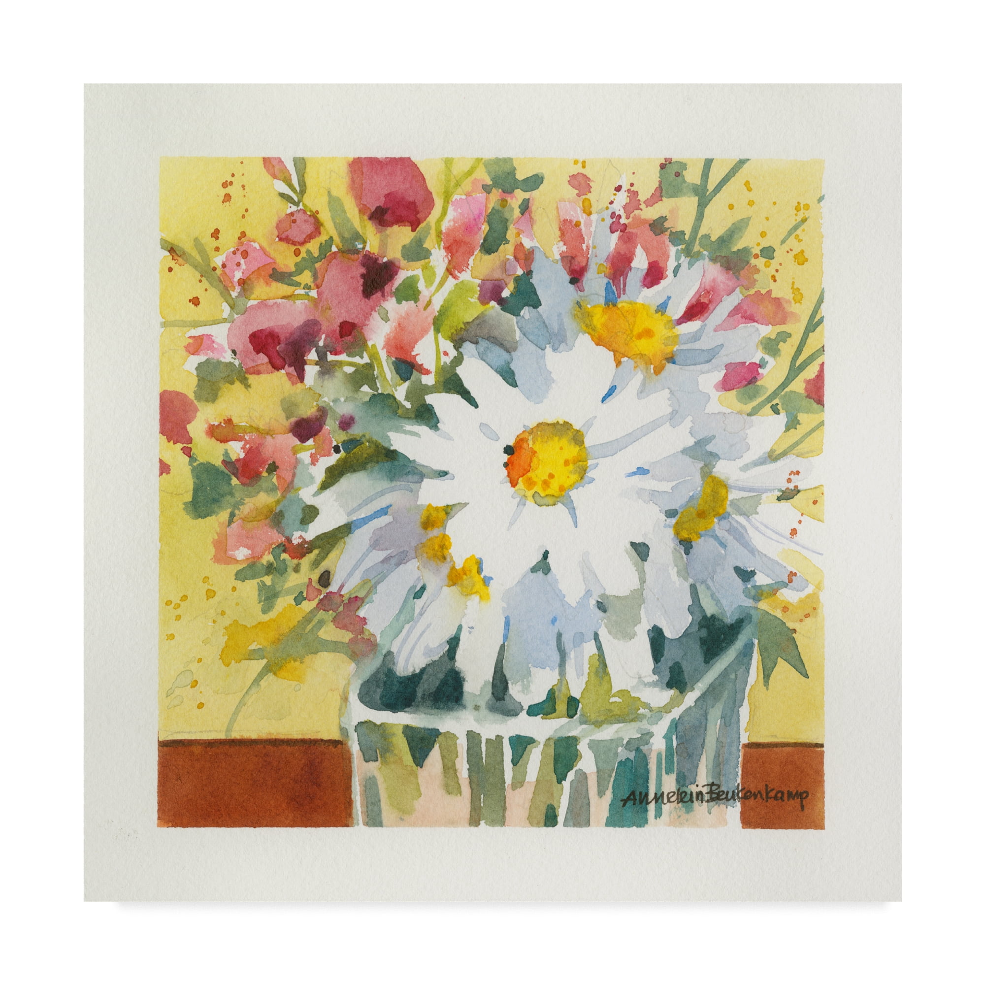 Trademark Fine Art 'Fresh Pink White' Canvas Art by Annelein Beukenkamp