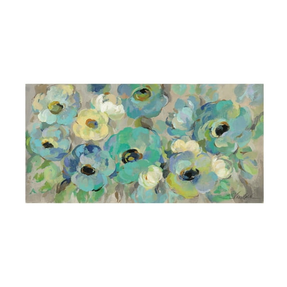 Trademark Fine Art 'Fresh Teal Flowers' Canvas Art by Silvia Vassileva