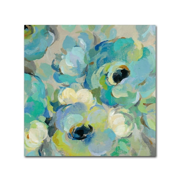 Trademark Fine Art 'Fresh Teal Flowers III' Canvas Art by Silvia Vassileva