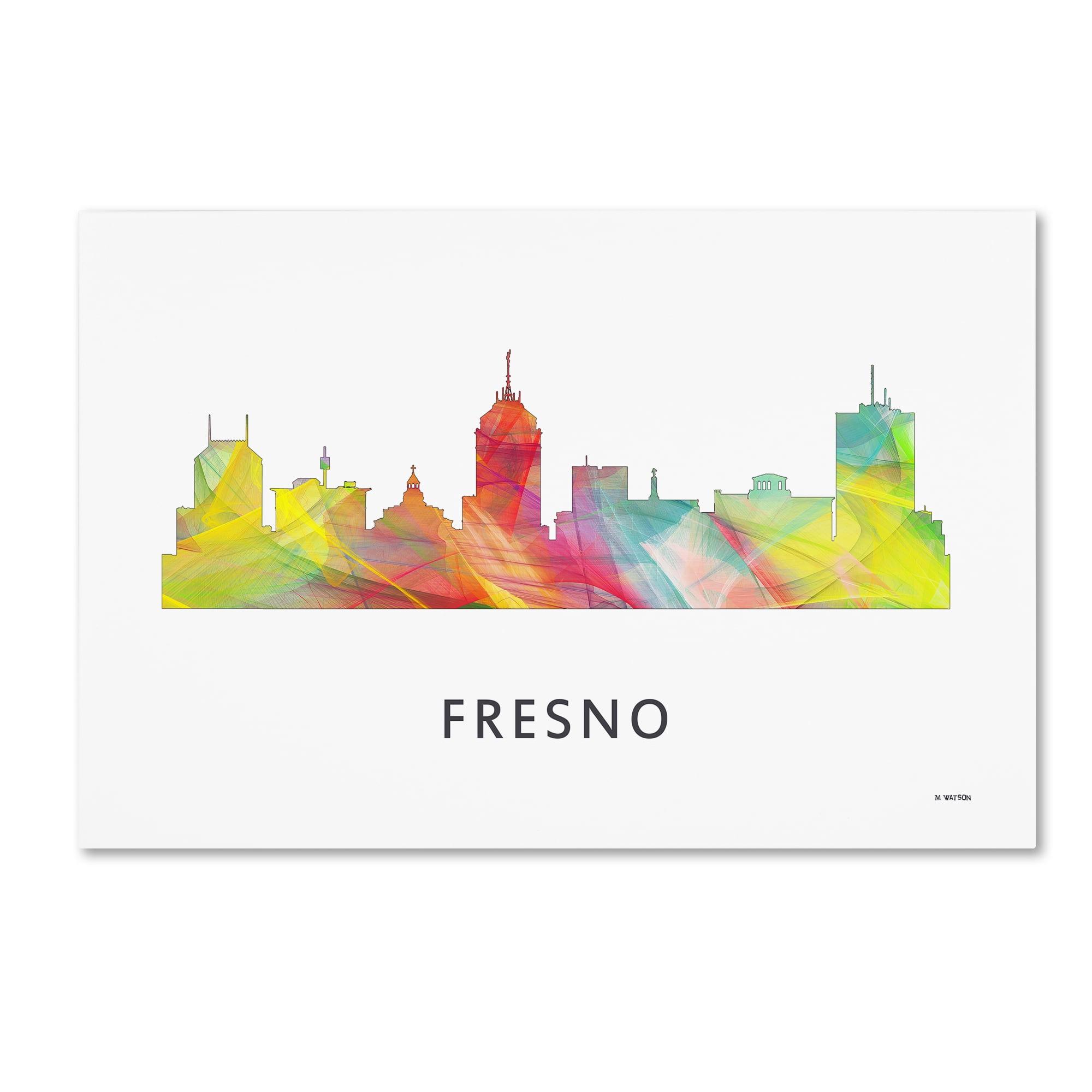 Trademark Fine Art 'Fresno California Skyline WB-1' Canvas Art by Marlene Watson