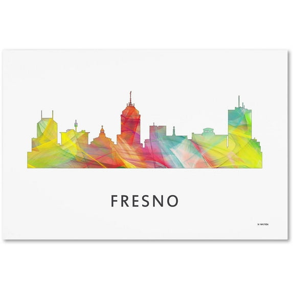 Trademark Fine Art 'Fresno California Skyline WB-1' Canvas Art by Marlene Watson