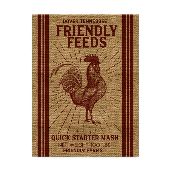 Trademark Fine Art 'Friendly Feeds Rooster' Canvas Art by Marcee Duggar