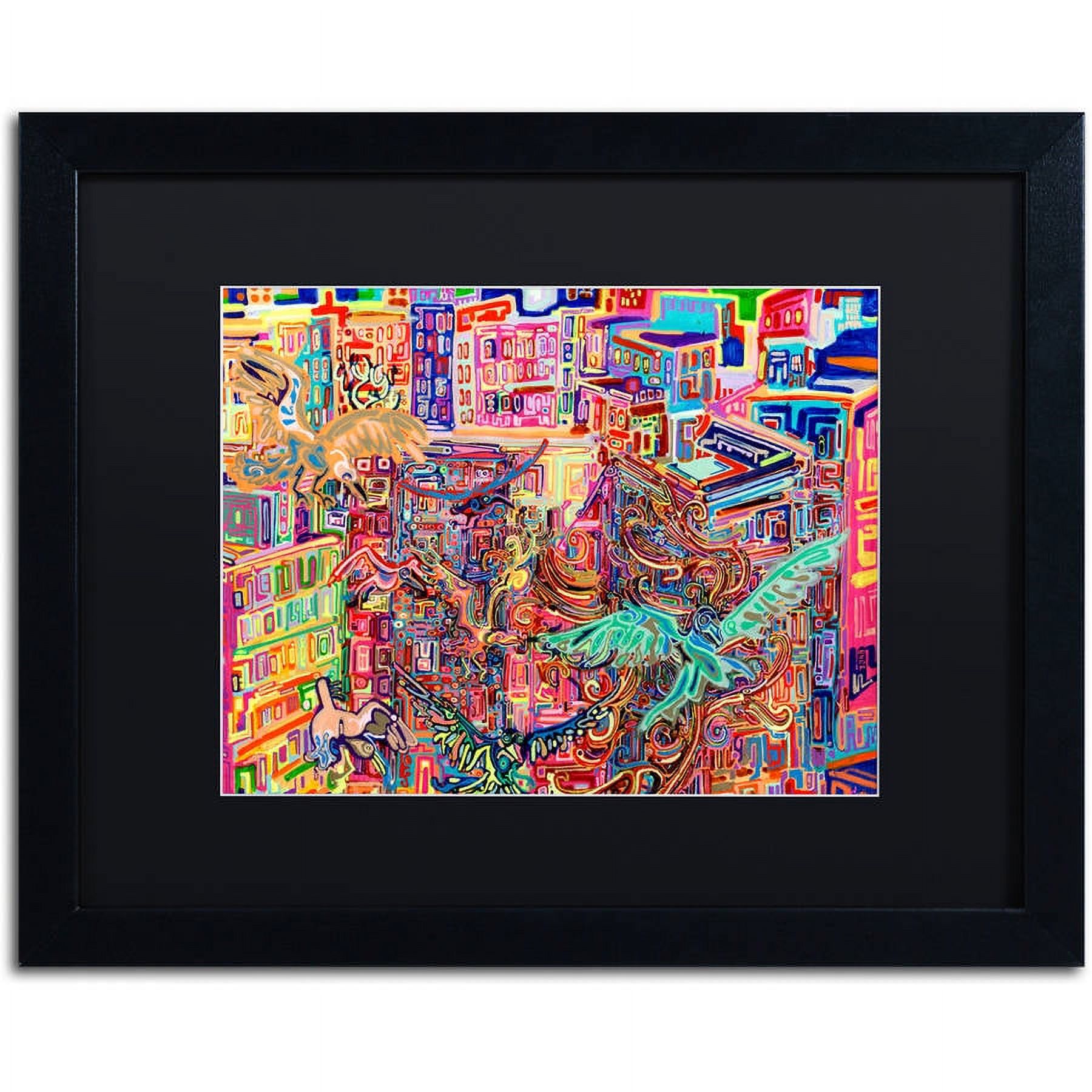 Trademark Fine Art "Friends" Canvas Art by Josh Byer, Black Matte, Black Frame