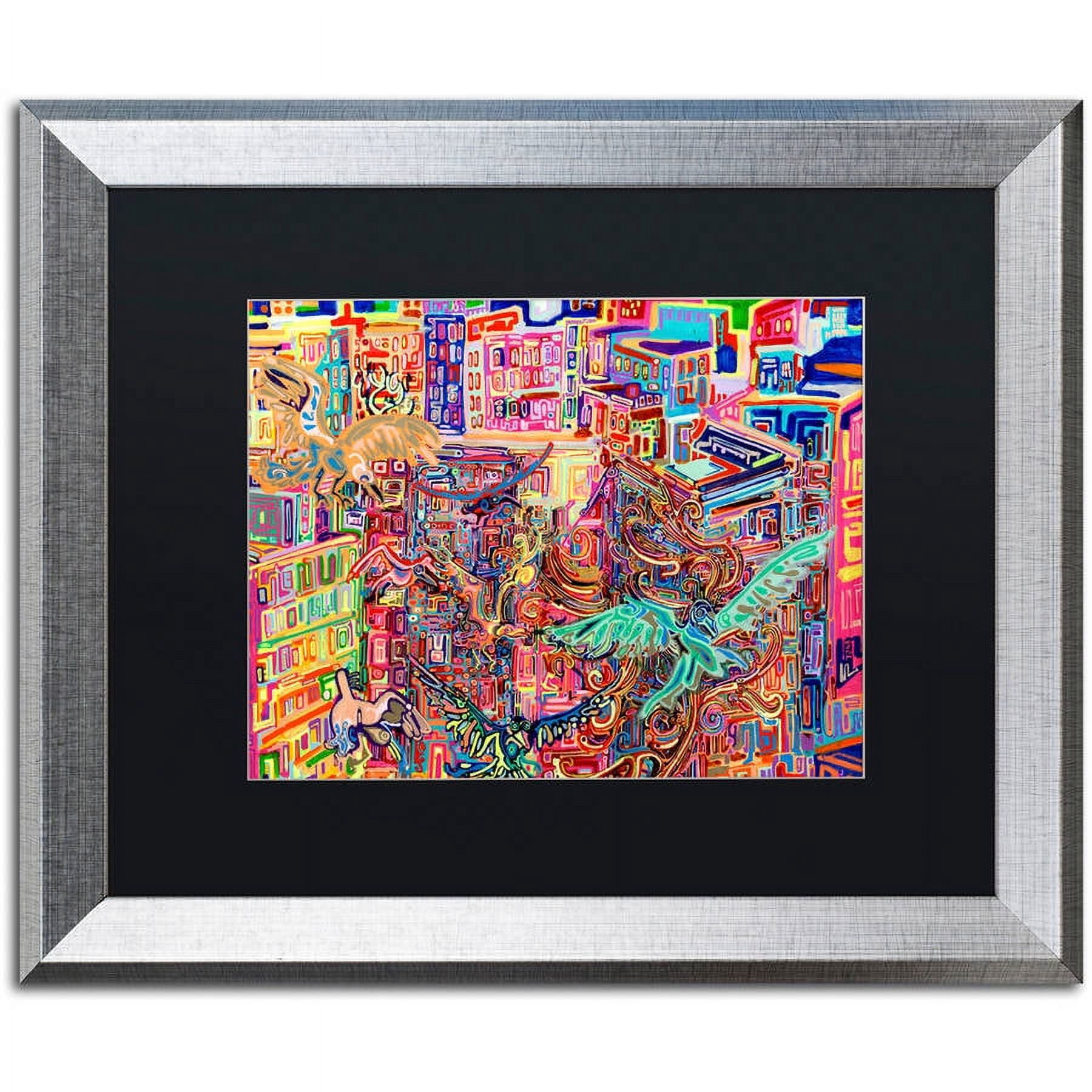 Trademark Fine Art "Friends" Canvas Art by Josh Byer, Black Matte, Silver Frame