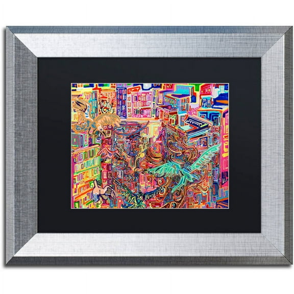 Trademark Fine Art "Friends" Canvas Art by Josh Byer, Black Matte, Silver Frame