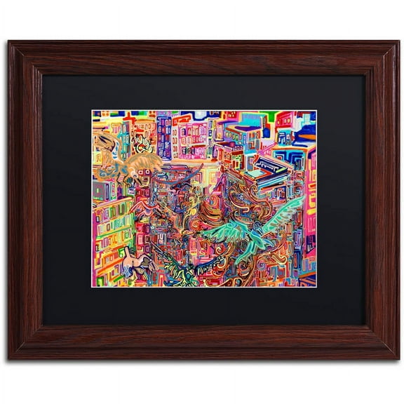 Trademark Fine Art "Friends" Canvas Art by Josh Byer, Black Matte, Wood Frame