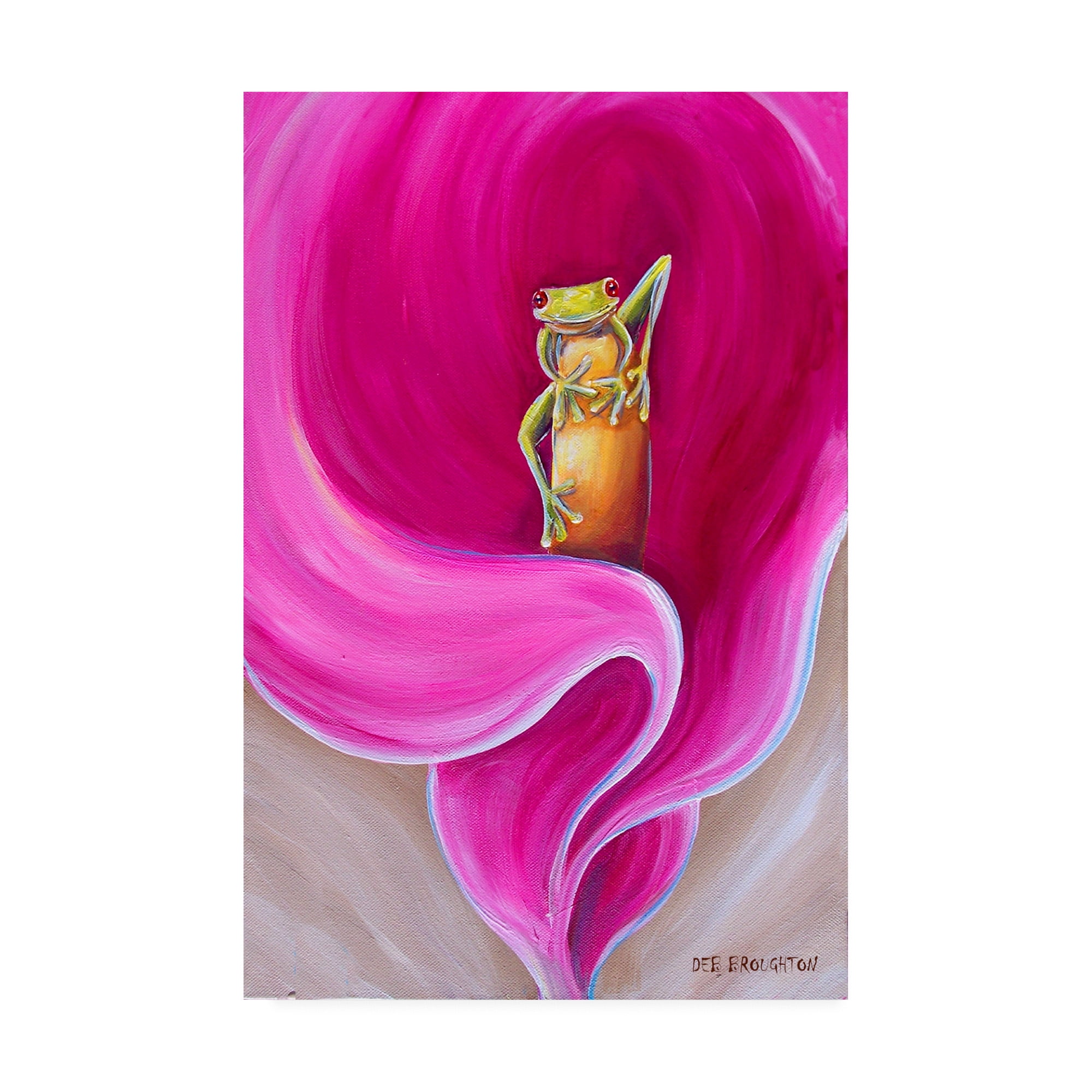 Trademark Fine Art 'Frog Peace frog' Canvas Art by Deborah Broughton