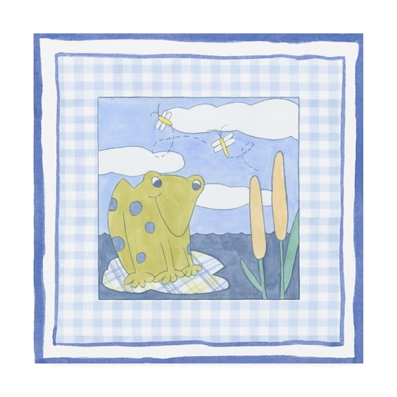 Trademark Fine Art 'Frog with Plaid II Childrens Art' Canvas Art by Megan Meagher